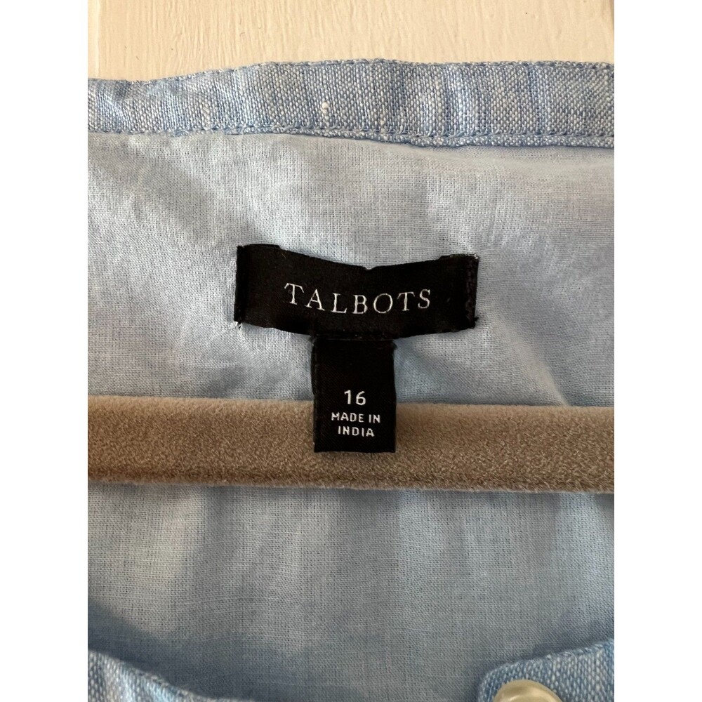 Talbots Women’s 16 Linen Shift Dress Seaside Stripe Lined Coastal Timeless Beach - Picture 5 of 11